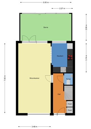 Floorplan - Wielingenstraat 10, 3313 EW Dordrecht